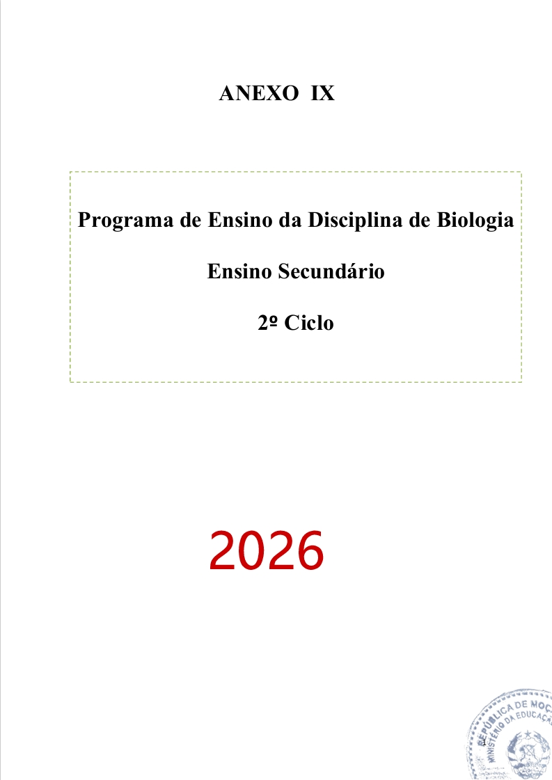 Programa de Ensino de Biologia do 2º Ciclo do Ensino Secundário (Novo 2026)