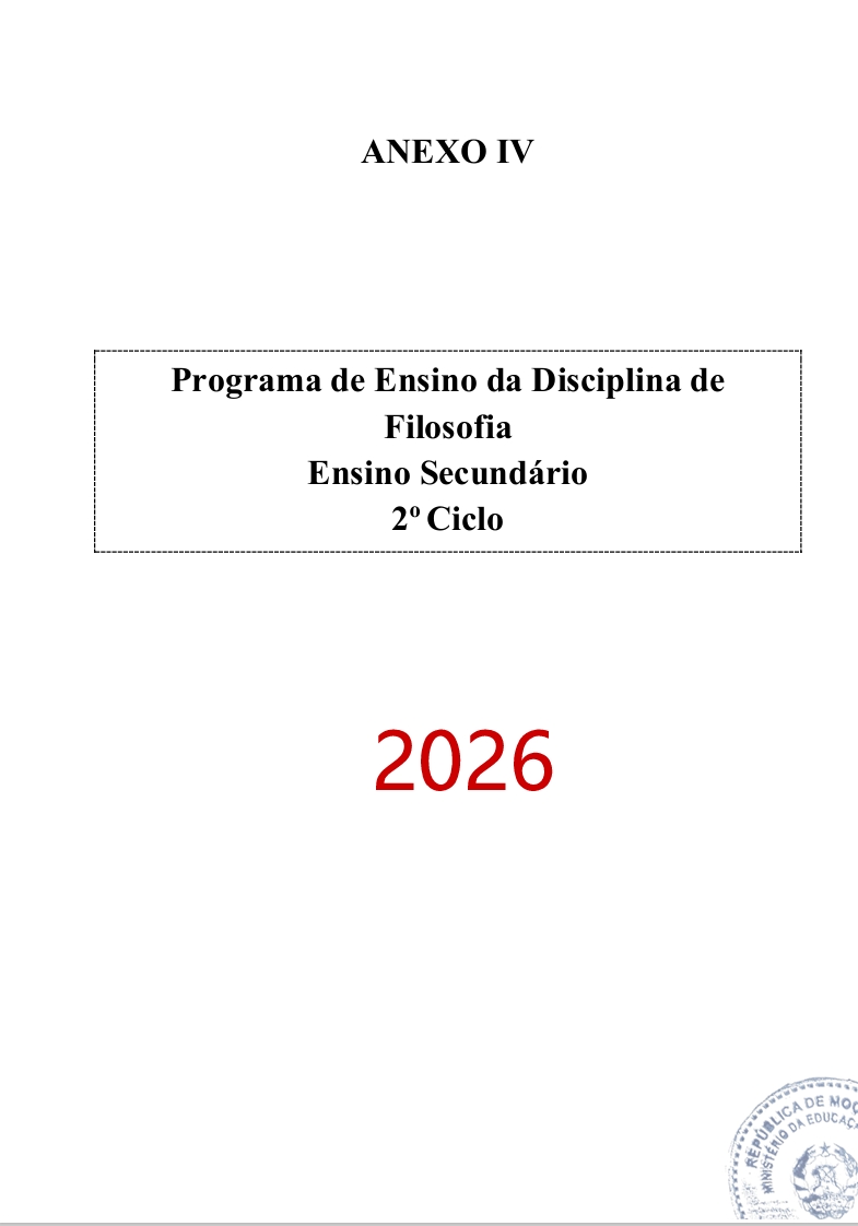 Programa de Ensino de Filosofia do 2º Ciclo do Ensino Secundário (Novo 2026)