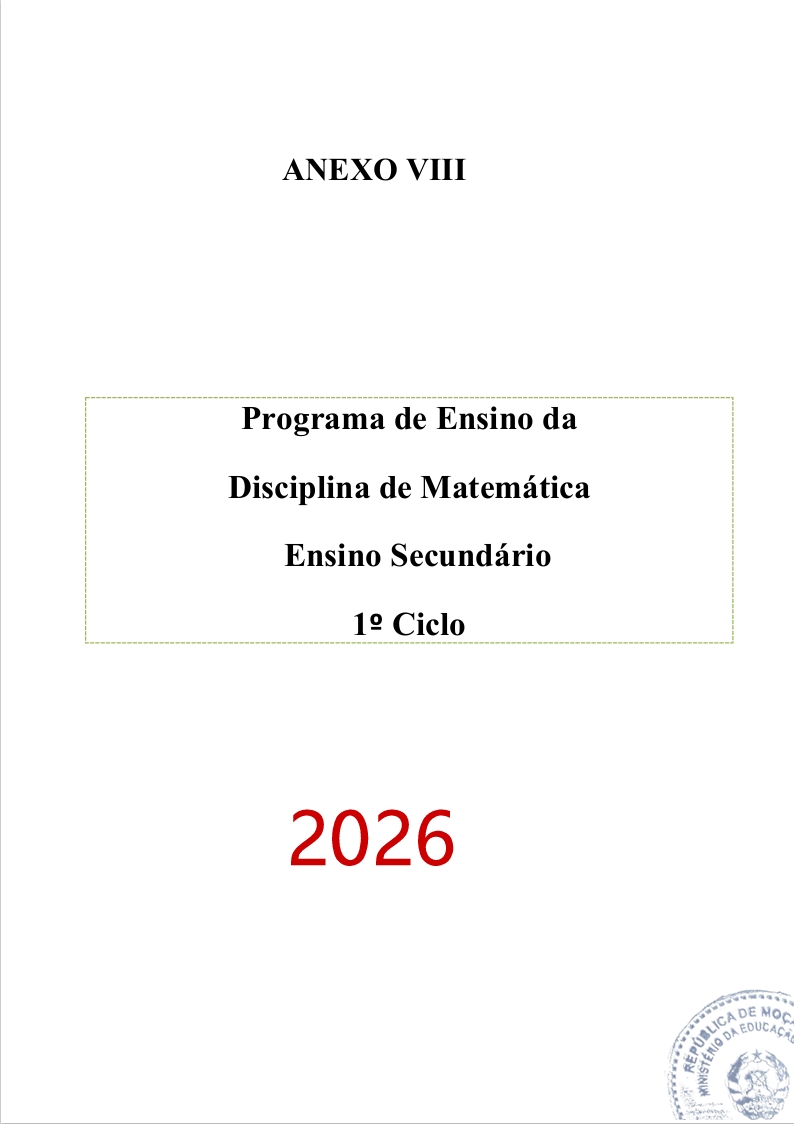 Programa de Ensino de Matemática do 1º Ciclo do Ensino Secundário (Novo 2026)