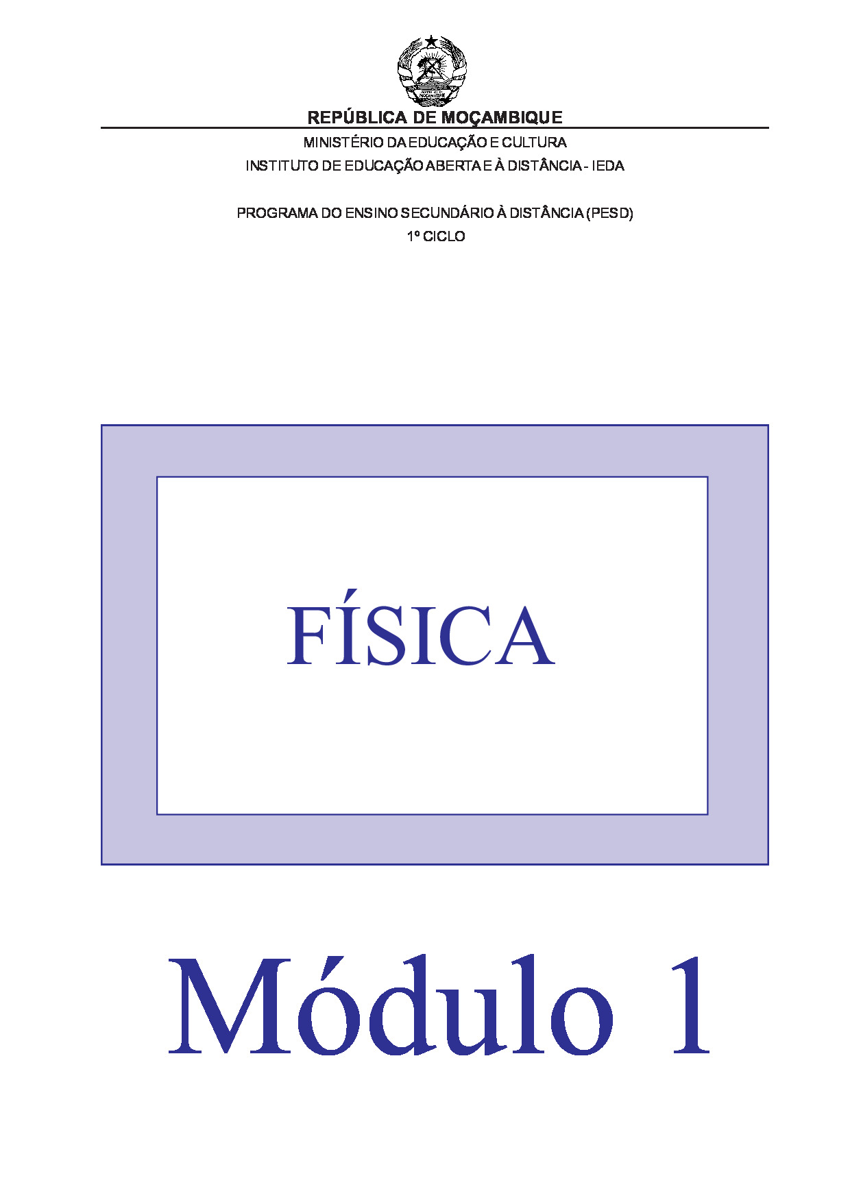 Física da 9ª Classe (Material de estudo do PESD Antigo – Moçambique) Modulo em PDF