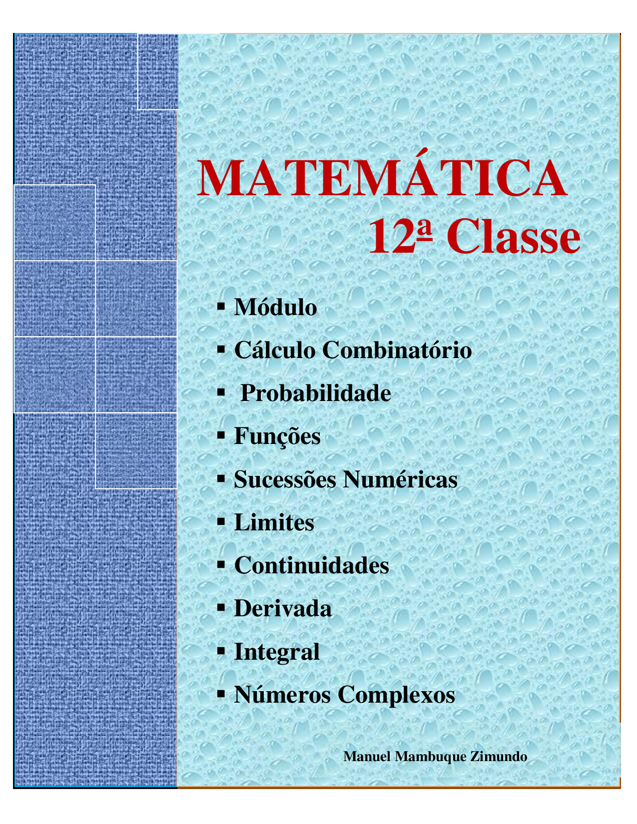 Matemática da 12ª Classe (Manuel Mambuque Zimundo) Baixar Livro em PDF